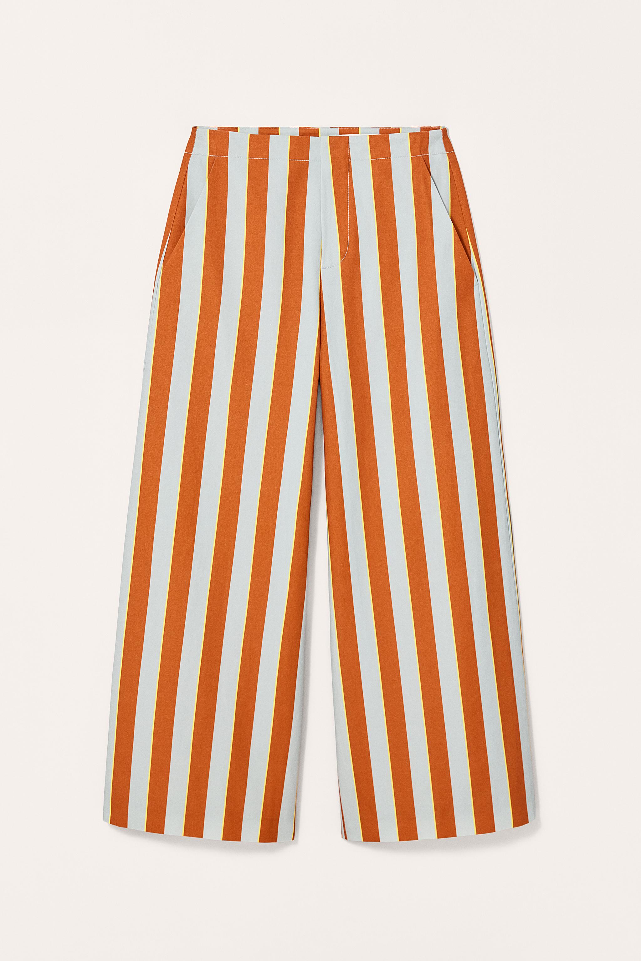 LIMITED EDITION STRIPED WIDE-LEG PANTS